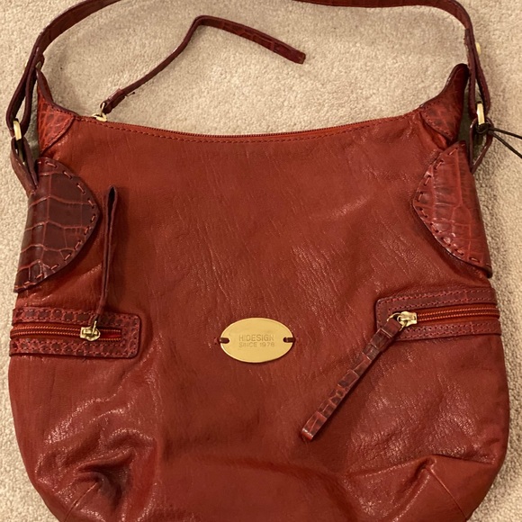 Pure Leather Dark Red Handbag - Picture 5 of 5